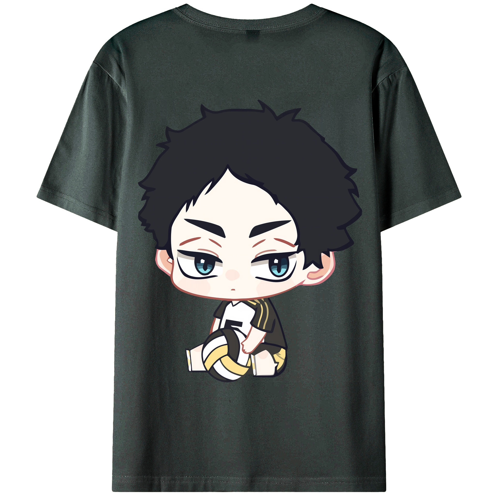 （画像用） ハイキュー!! Haikyu!! 綿100％ メンズ半袖Tシャツ（バックプリント） 通気性